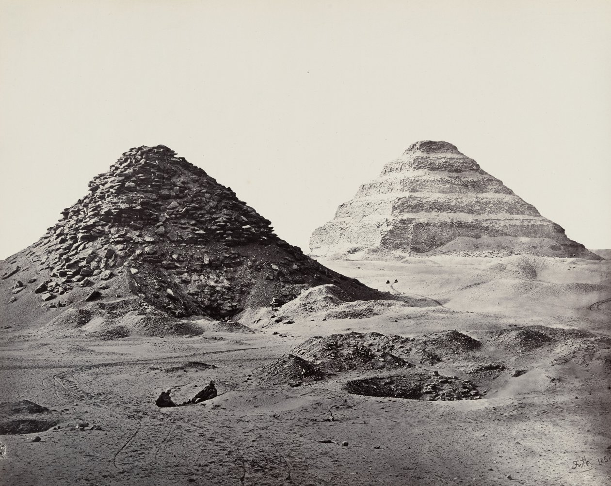 Pyramiderna i Saqqara från nordost av Francis Frith