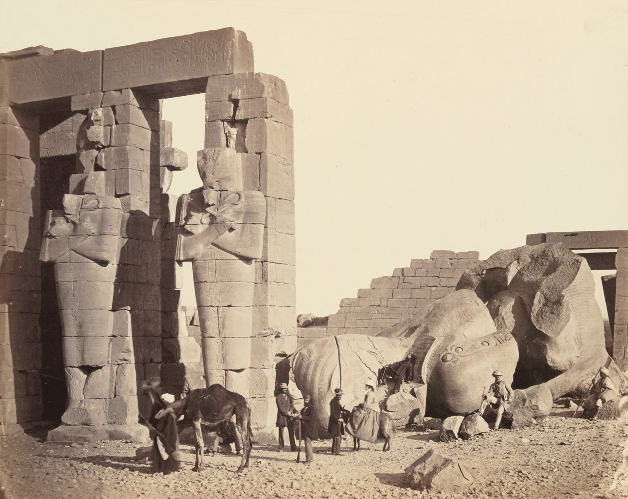 Ramasseum i El-Kurneh, Thebe, första vyn,ca. 1857 (foto) av Francis Frith