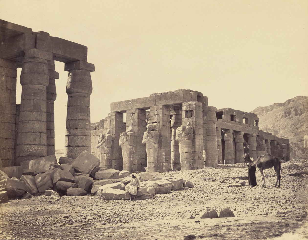 Ramesseum i El-Kurneh. Thebe. Andra vyn av Francis Frith