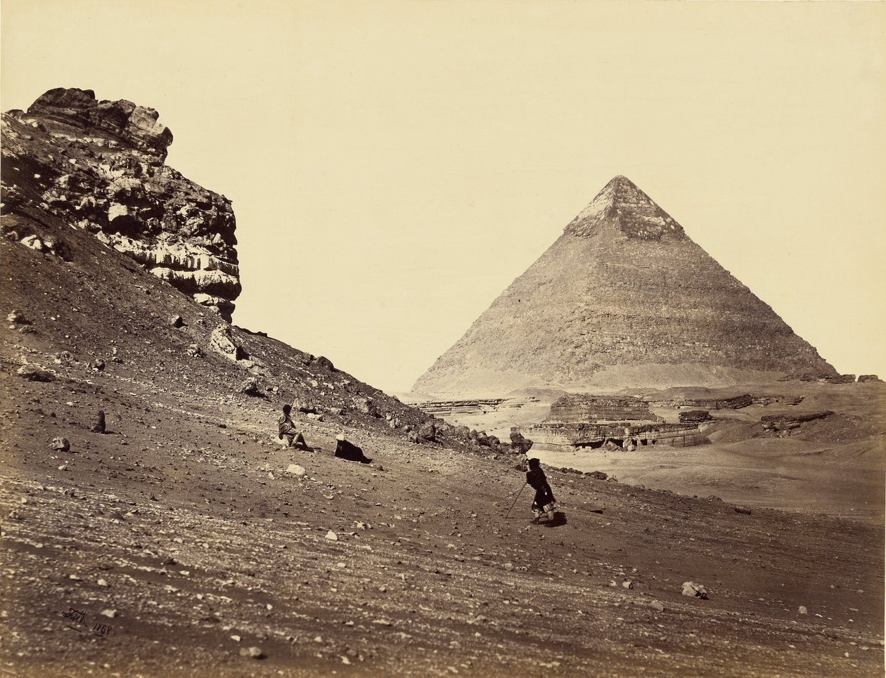 Den andra pyramiden sedd från sydost av Francis Frith