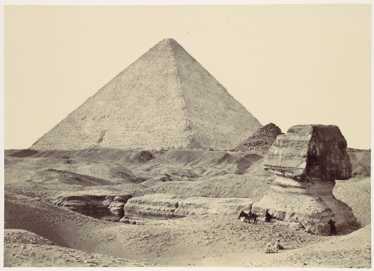 Sfinxen och den stora pyramiden, Gizeh av Francis Frith