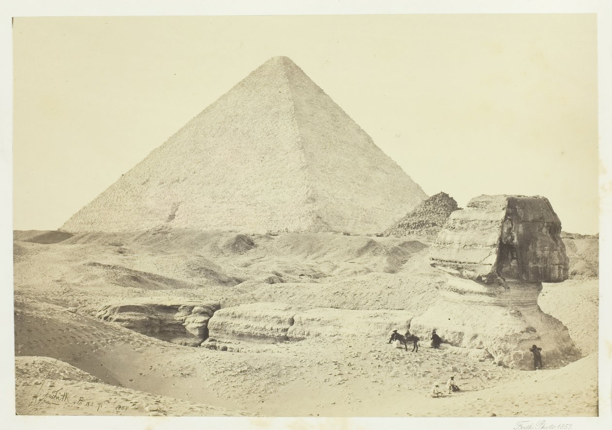 Sfinxen och den stora pyramiden, Giza, 1857. av Francis Frith