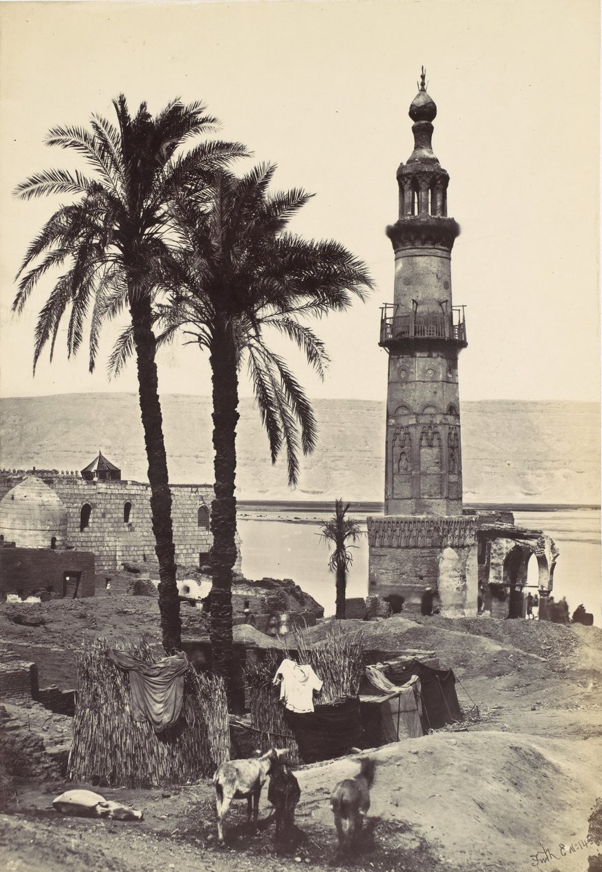Utsikt vid Girgeh, 1857. av Francis Frith