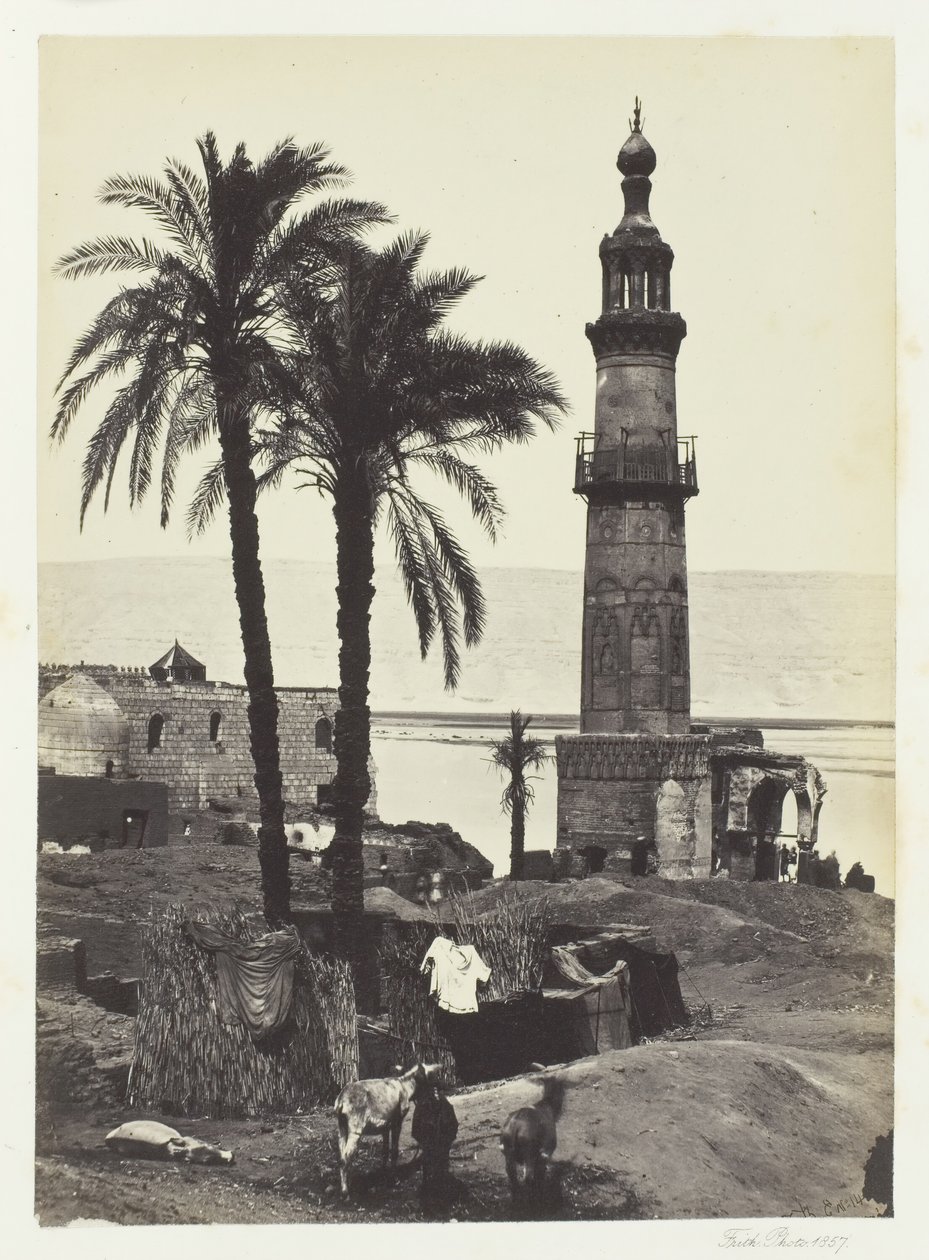 Utsikt över Girgeh, övre Egypten, 1857. av Francis Frith
