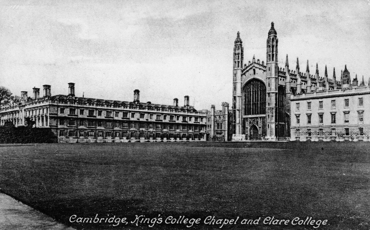 Kings College Chapel och Clare College, Cambridge, Cambridgeshire, sent 1800-tal. av Frith and Co