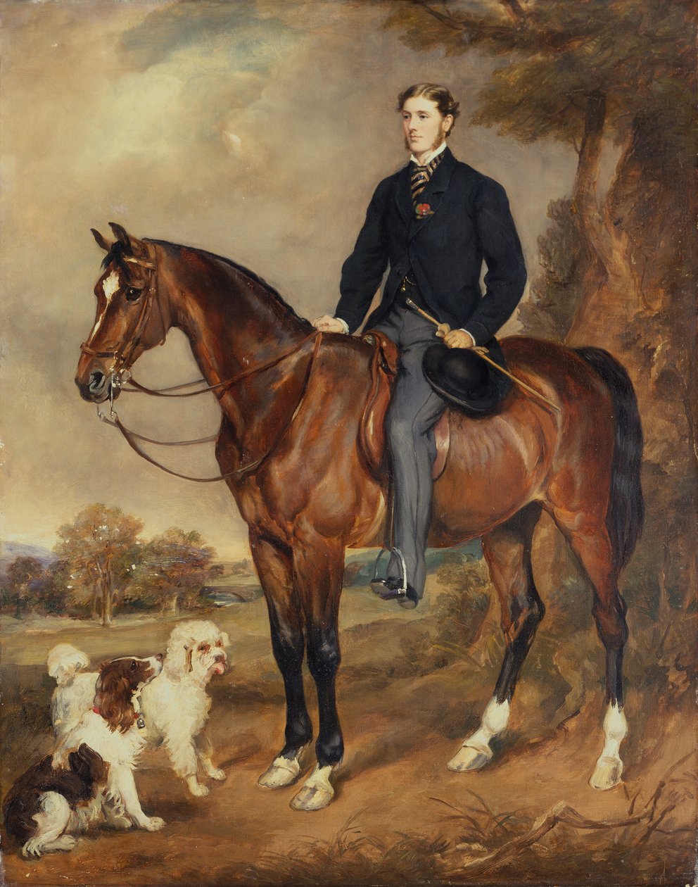 Ett ryttarporträtt av Seymour Sydney Hyde 6th Earl of Harrington (olja på duk) av Francis Grant