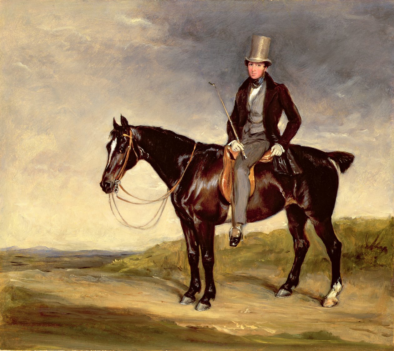 John Hay-Mackenzie på sin Dark Bay Cob (olja på duk) av Francis Grant