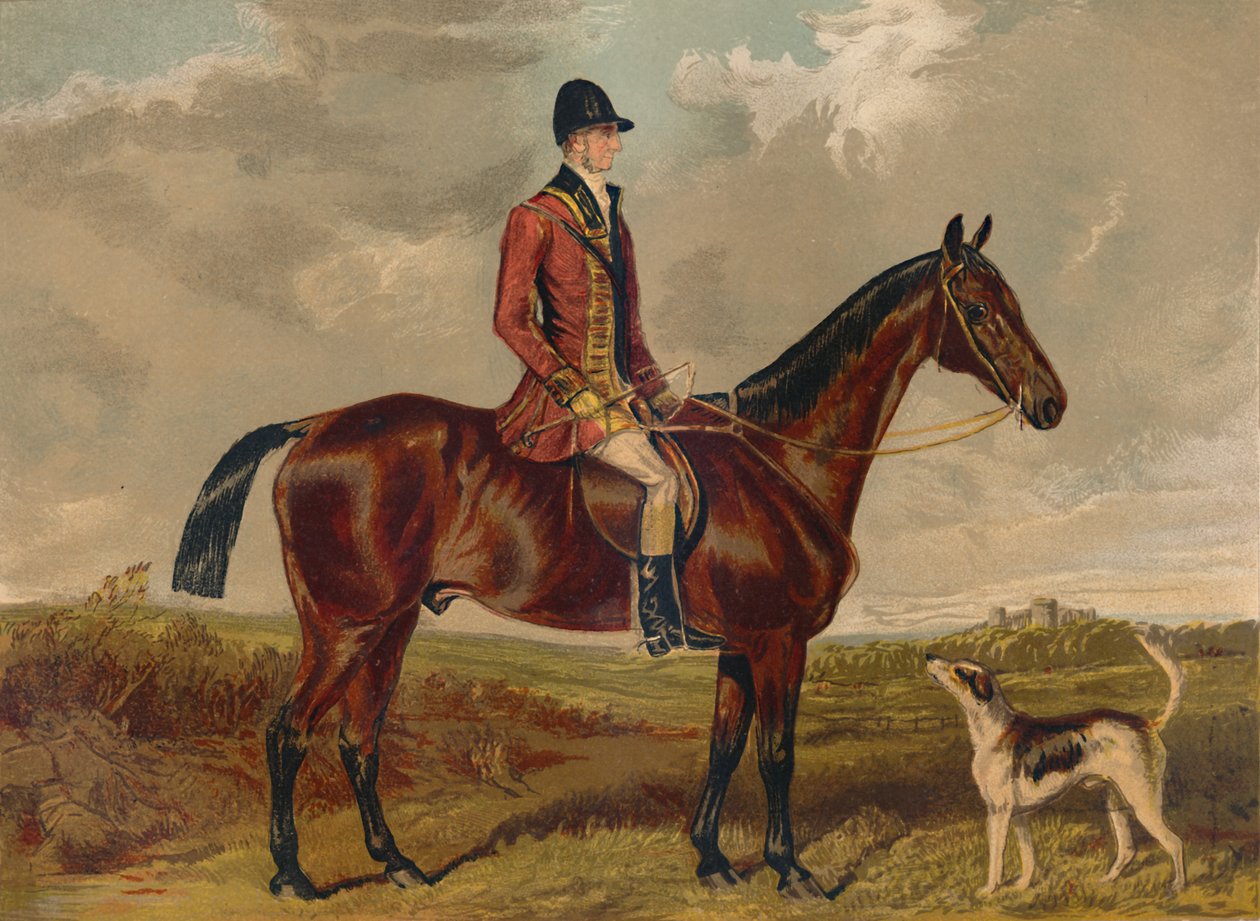 Mr Charles Davis - Huntsman of the Royal Buckhounds, c1860-talet, c1879. av Francis Grant