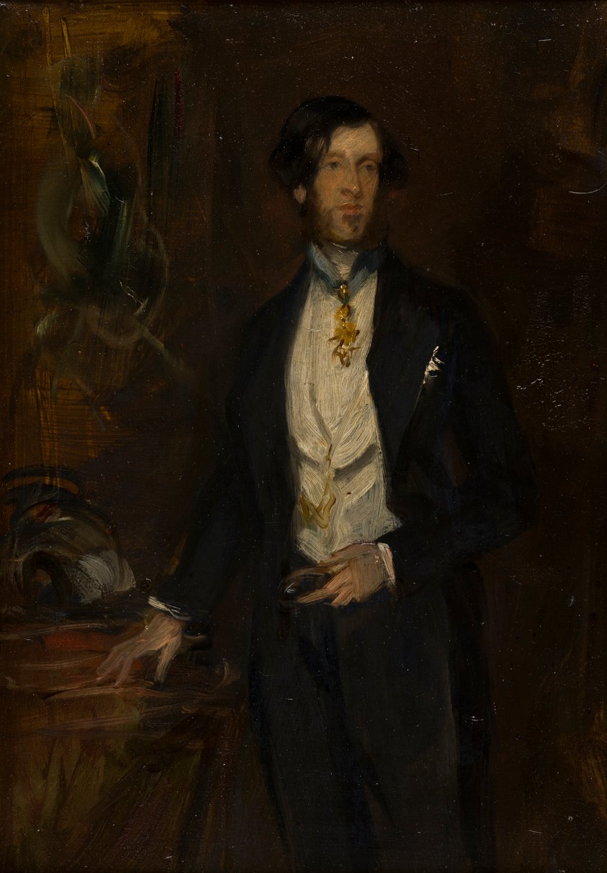 Porträtt av Albert, Lord Londesborough (1805-1860), ca 1825-60 (olja ombord) av Francis Grant