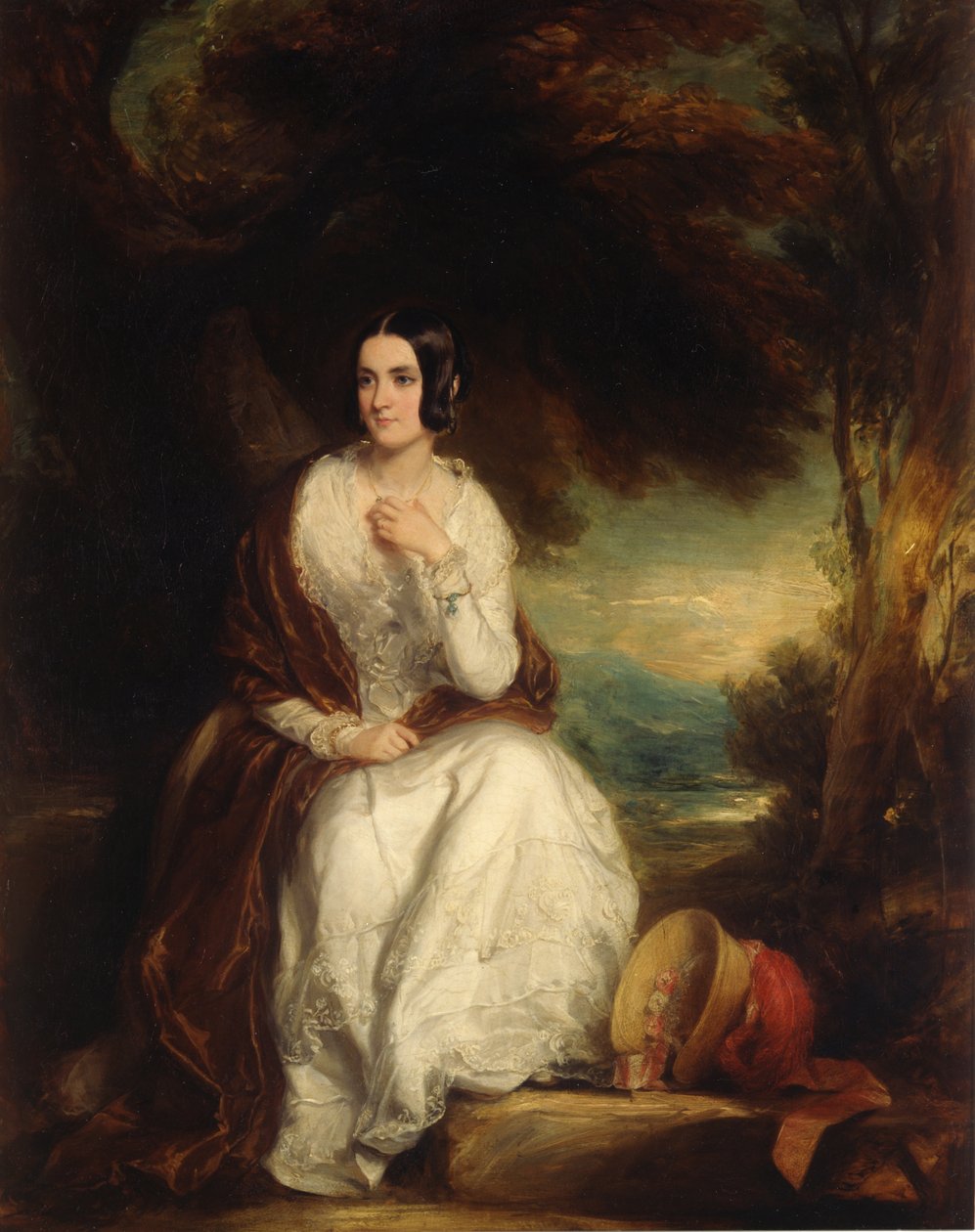 Porträtt av Eleanor, fru till den 4:e hertigen av Northumberland, ca 1844 (olja på duk) av Francis Grant