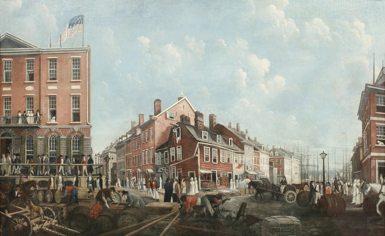 Tontine Coffee House, ca 1797 (olja på linne) av Francis Guy