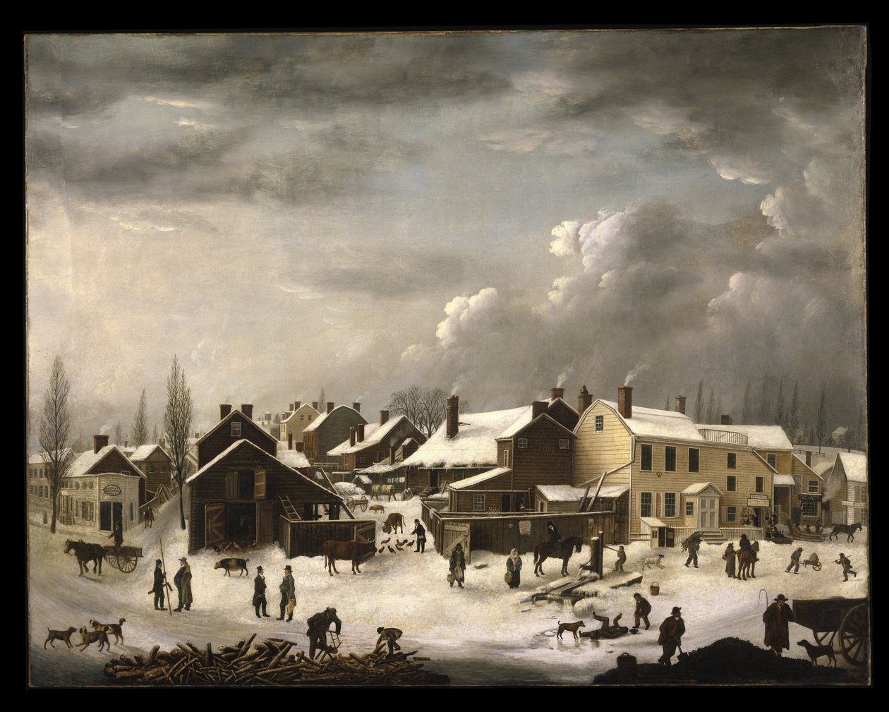 Vinterlandskap i Brooklyn av Francis Guy