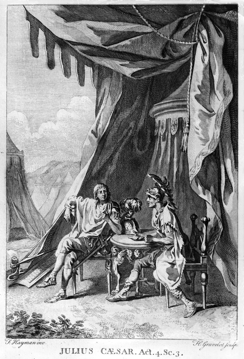 Brutus och Cassius i Brutus tält, akt IV Scene III från 