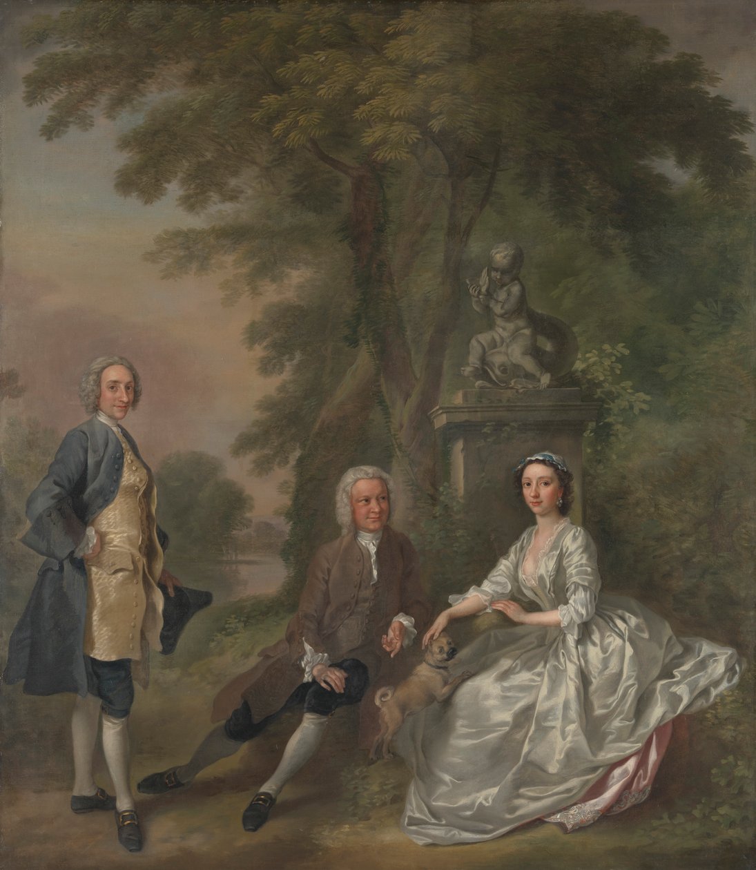 Jonathan Tyers, med sin dotter Elizabeth och hennes man John Wood av Francis Hayman