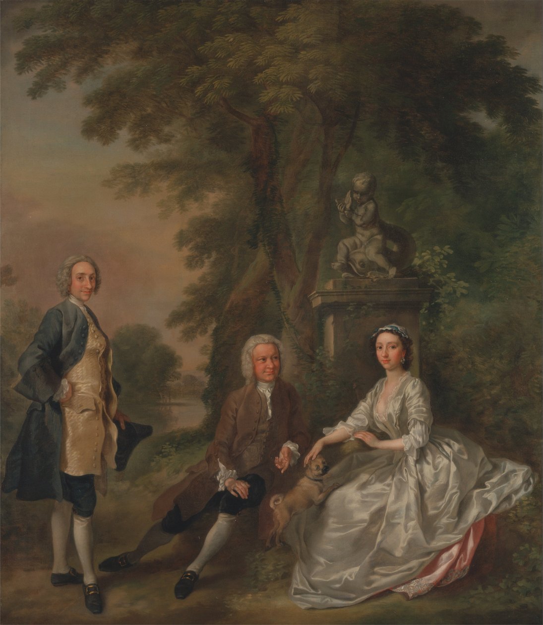 Jonathan Tyers, med sin dotter Elizabeth och hennes make John Wood av Francis Hayman