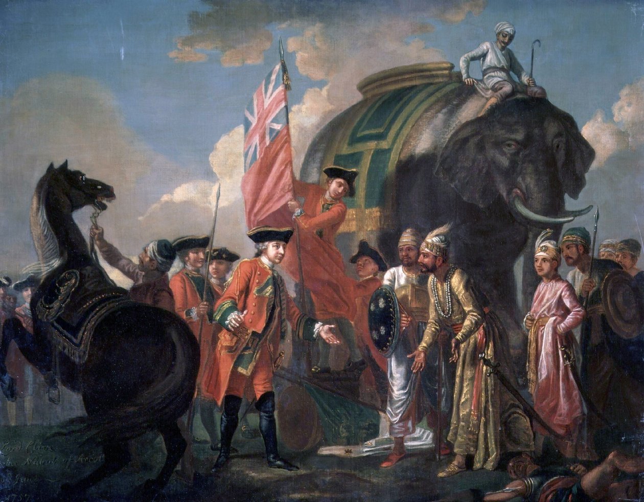 Lord Clive träffar Mir Jafar efter slaget vid Plassey av Francis Hayman