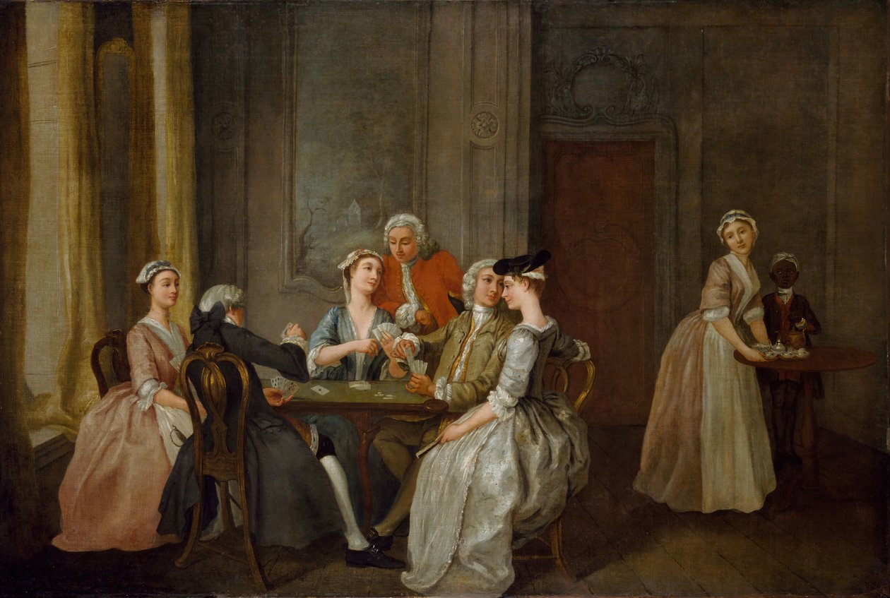 Spelar på Quadrille, 1740-50. av Francis Hayman