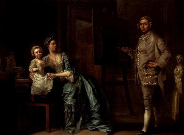 Porträtt av Joseph Wilton - skulptör (1722-1803) av Francis Hayman