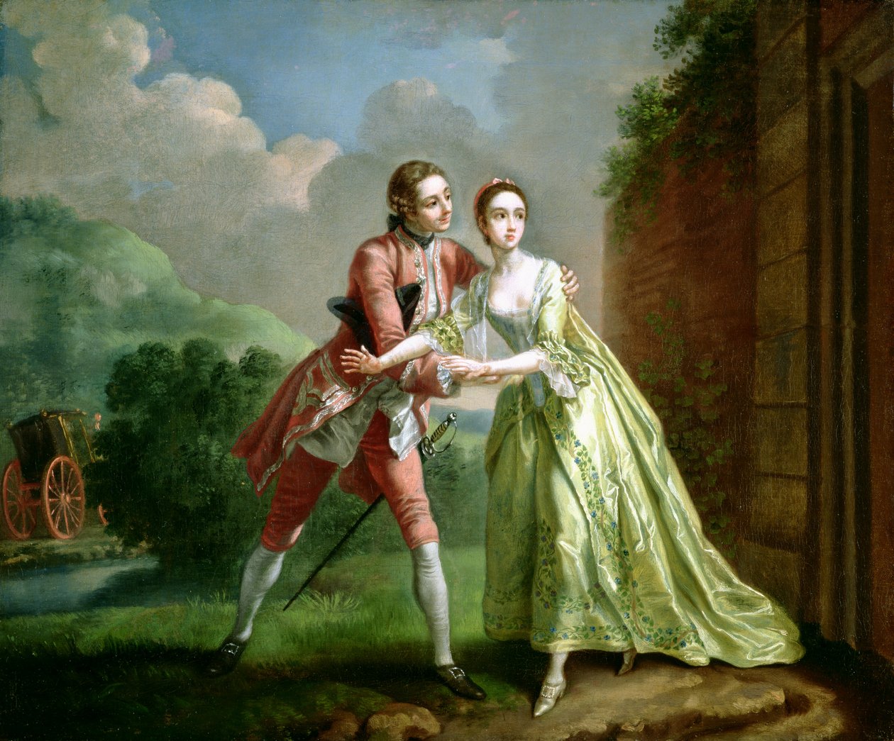 Robert Lovelace förbereder sig för att bortföra Clarissa Harlowe, från "Clarissa" av Samuel Richardson (1689-1761) av Francis Hayman