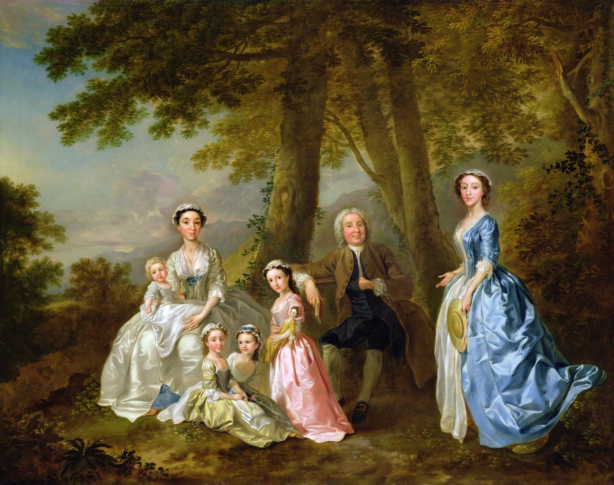 Samuel Richardson sittande med sin andra familj av Francis Hayman