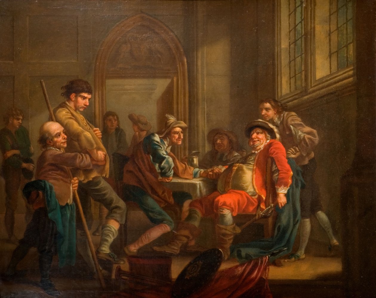 Sir John Falstaff skaffar rekryter, 1765. av Francis Hayman