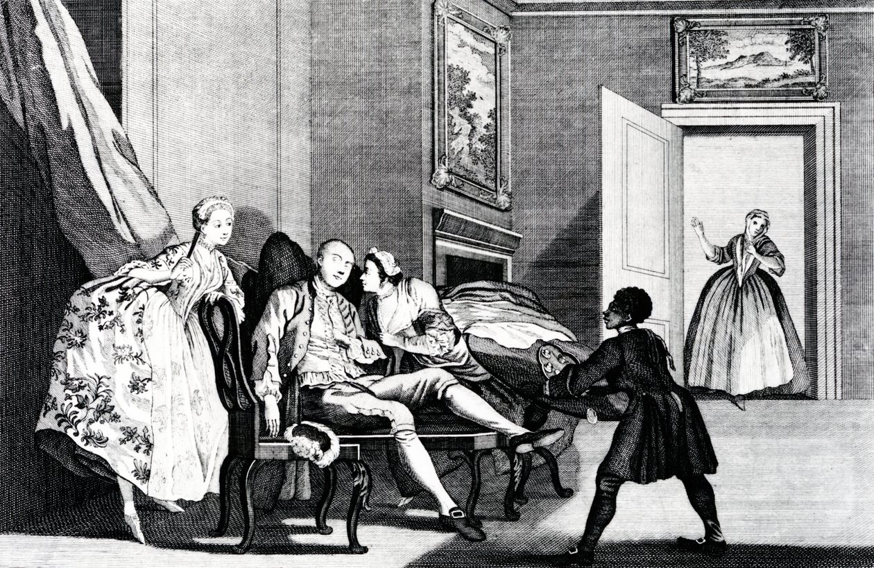 Att stjäla en kyss, ca 1743 av Francis Hayman