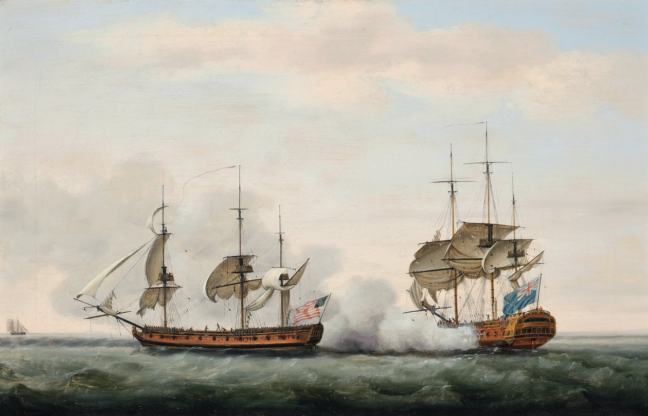 Ostindiska kompaniets fartyg Bridgewater försvarade framgångsrikt sin last från en attack av den amerikanske kaparen Hampden på väg från St. Helena till England den 8 mars 1779 av Francis Holman