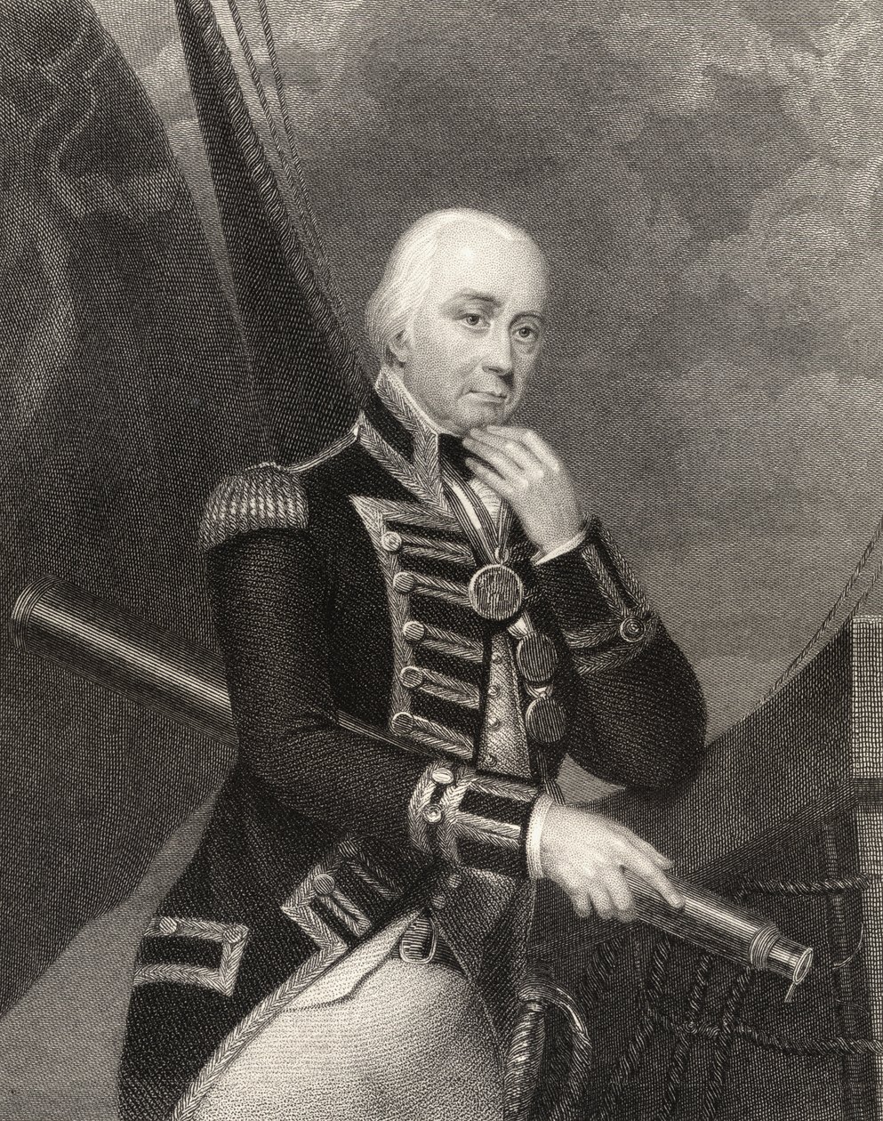 Amiral Lord Cuthbert Collingwood, graverad av W. Finden, från 