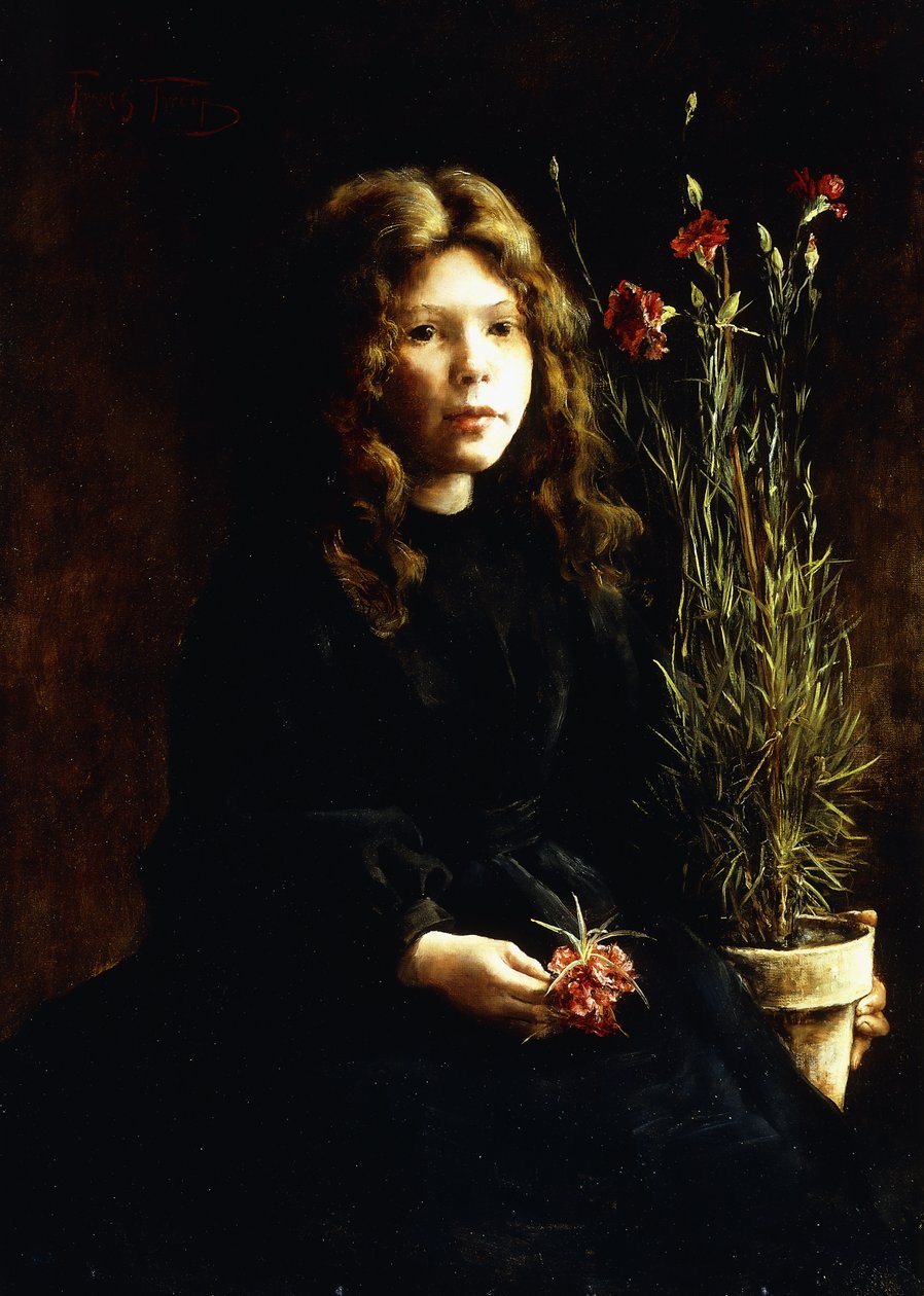 Vårnejlikor (olja på duk) av Francis Hunt Throop