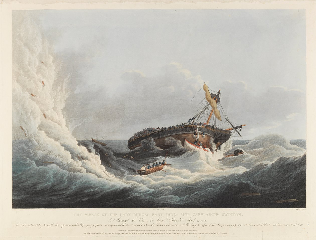 Förlisningen av ostindiefararen "Lady Burgess" bland Kap de Verde-öarna den 21 april av Francis II Sartorius