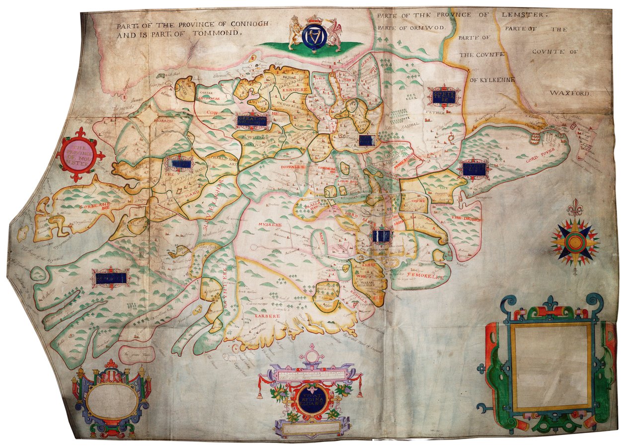 Provinsen Munster, Irland, ca 1595 (pergament, linne) av Francis Jobson