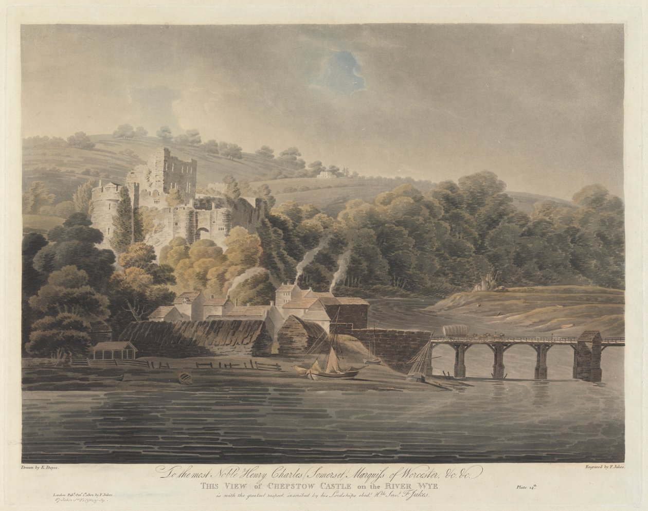Chepstow Castle vid floden Wye av Francis Jukes