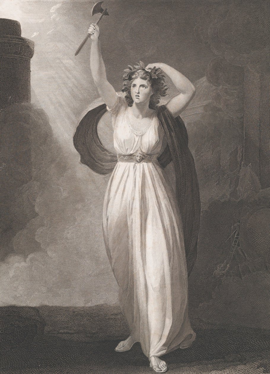 Cassandra Raving Shakespeare, Troilus och Cressida, akt 2,..., publicerad första gången 1795, återutgiven 1852. av Francis Legat