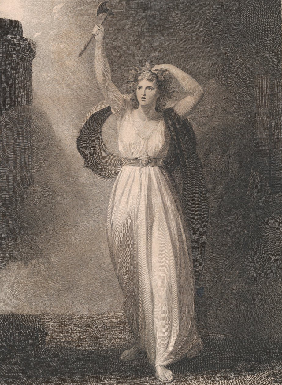 Cassandra Raving Shakespeare, Troilus och Cressida, akt 2,..., publicerad första gången 1795, återutgiven 1852. av Francis Legat