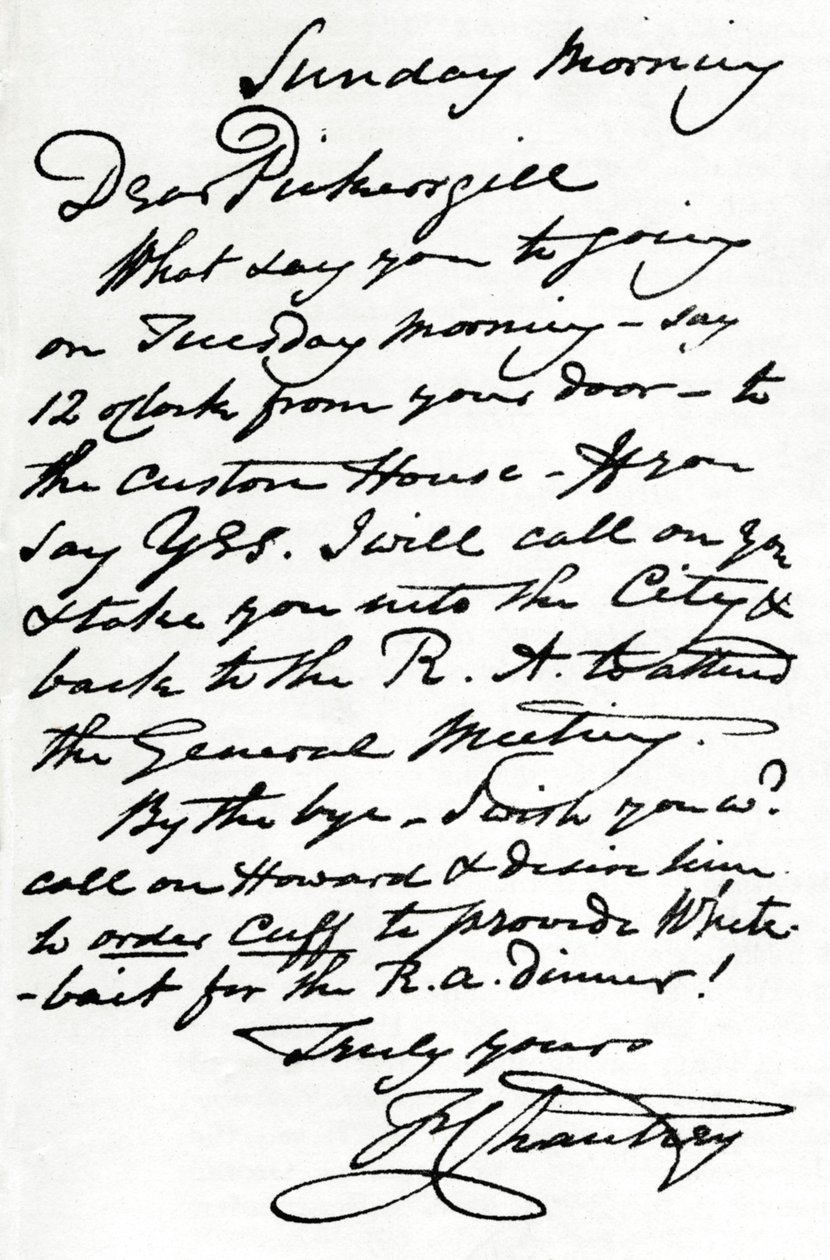 Ett brev från Francis Leggatt Chantrey, 1839 1904 av Francis Legatt Chantrey
