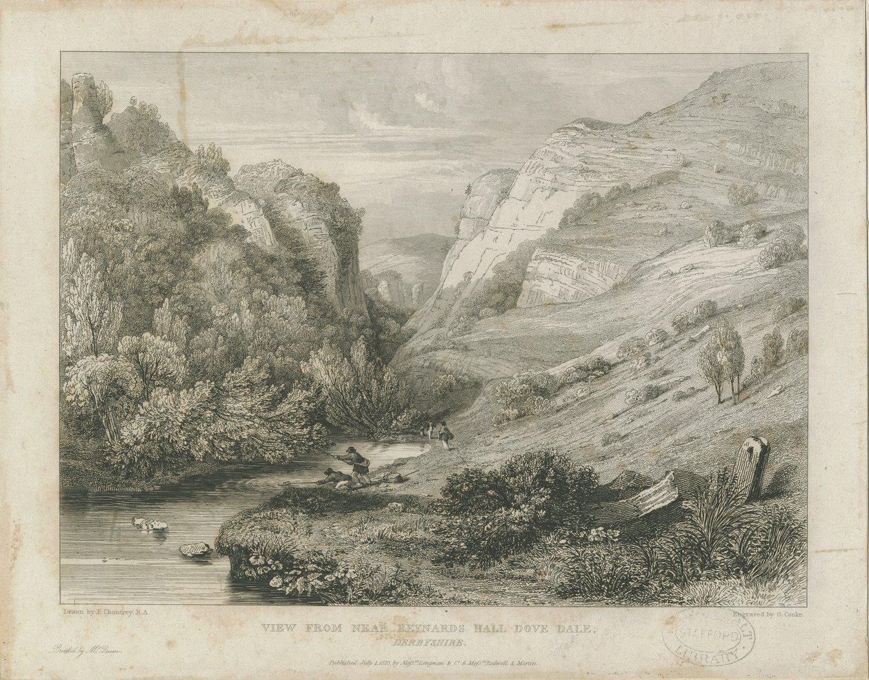 Dovedale - landskap: gravyr, nd [c 1823] (tryck) av Francis Legatt Chantrey