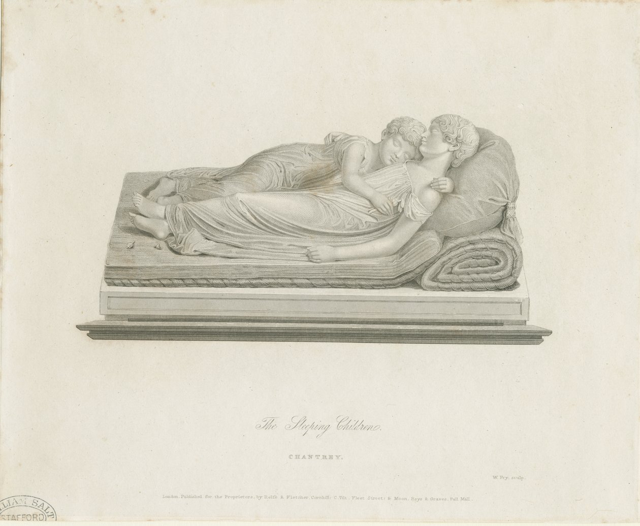 Lichfield Cathedral - "The Sleeping Children": gravyr och [1800-talet] av Francis Legatt Chantrey