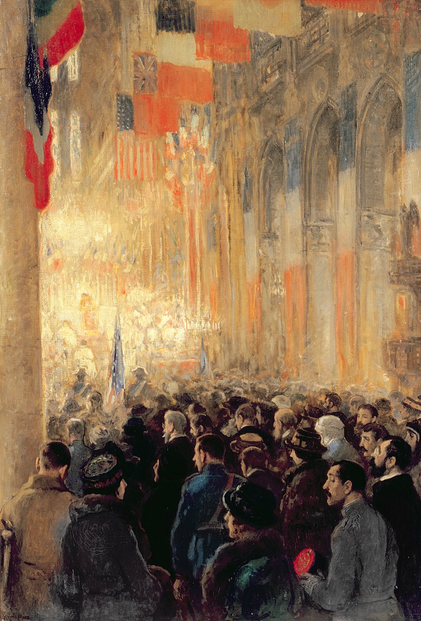 Service i Notre Dame, tack för segern efter det stora internationella kriget av Francis Luis Mora