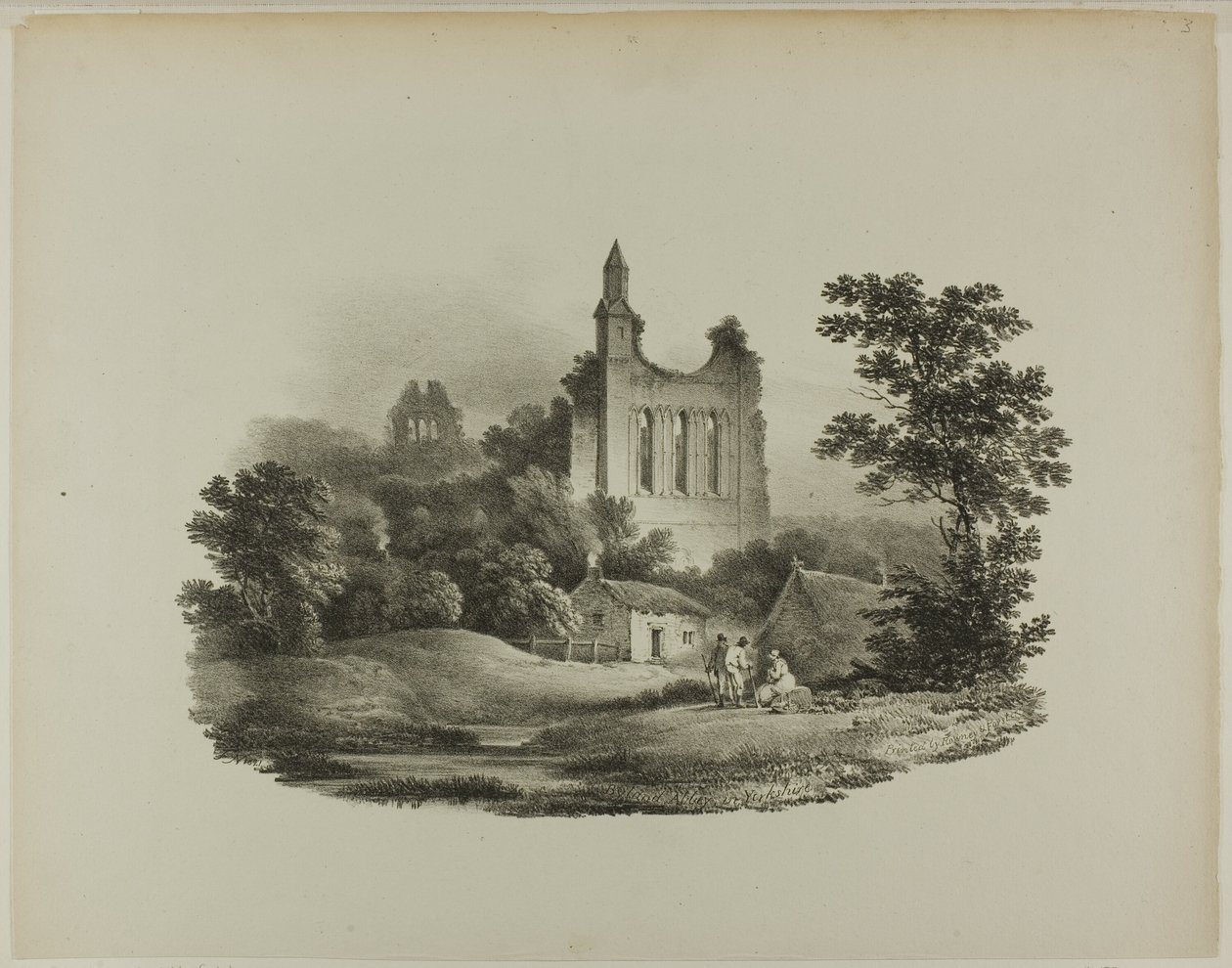 Byland Abbey, Yorkshire av Francis Nicholson