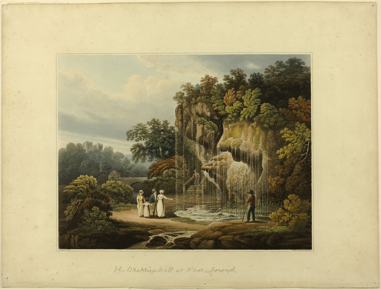 Den droppande brunnen vid Knar Knarcsborough av Francis Nicholson