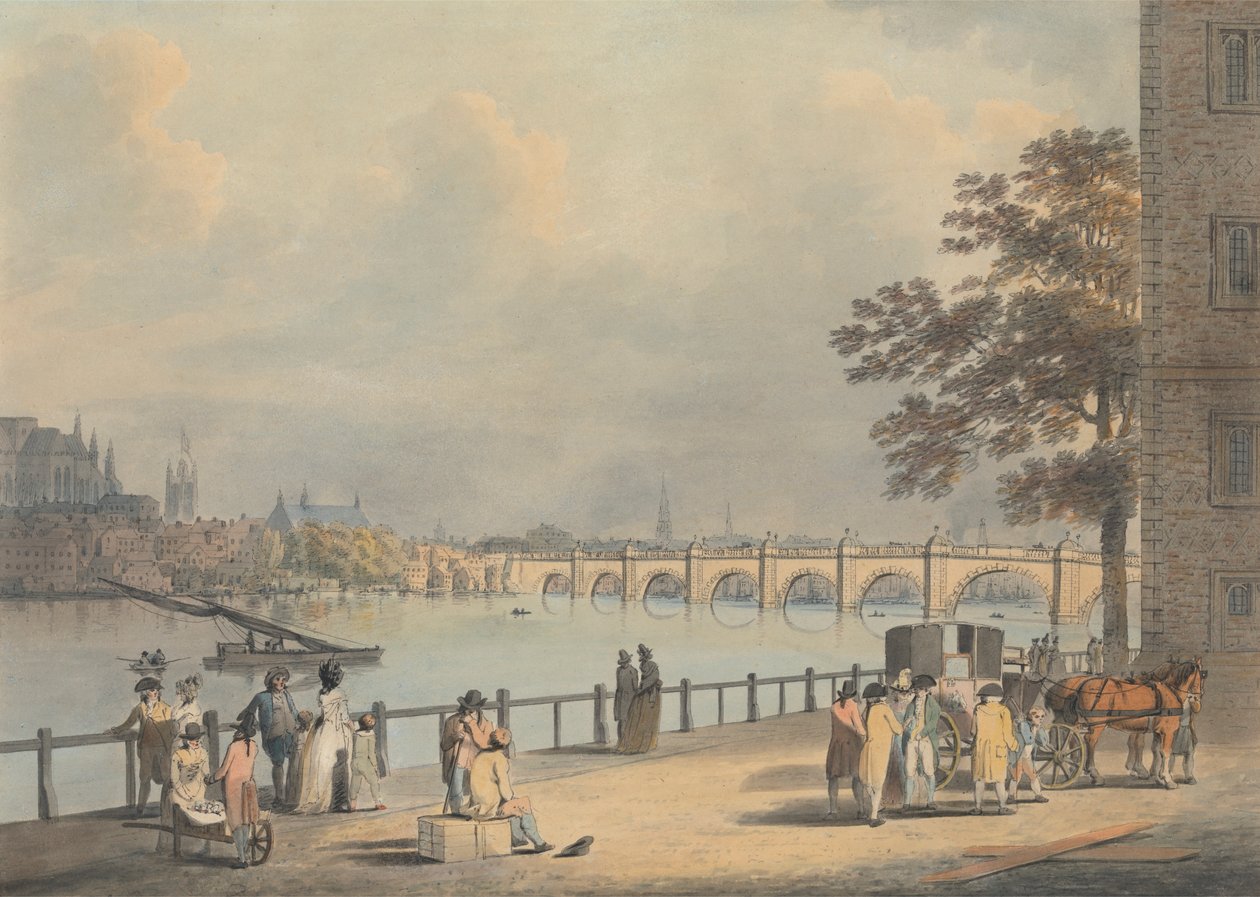 Westminster från South Bank av Francis Nicholson