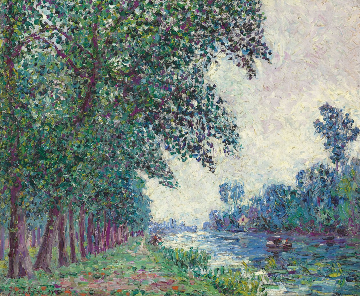 Loings stränder vid Nemours; Bords du Loing a Nemours av Francis Picabia