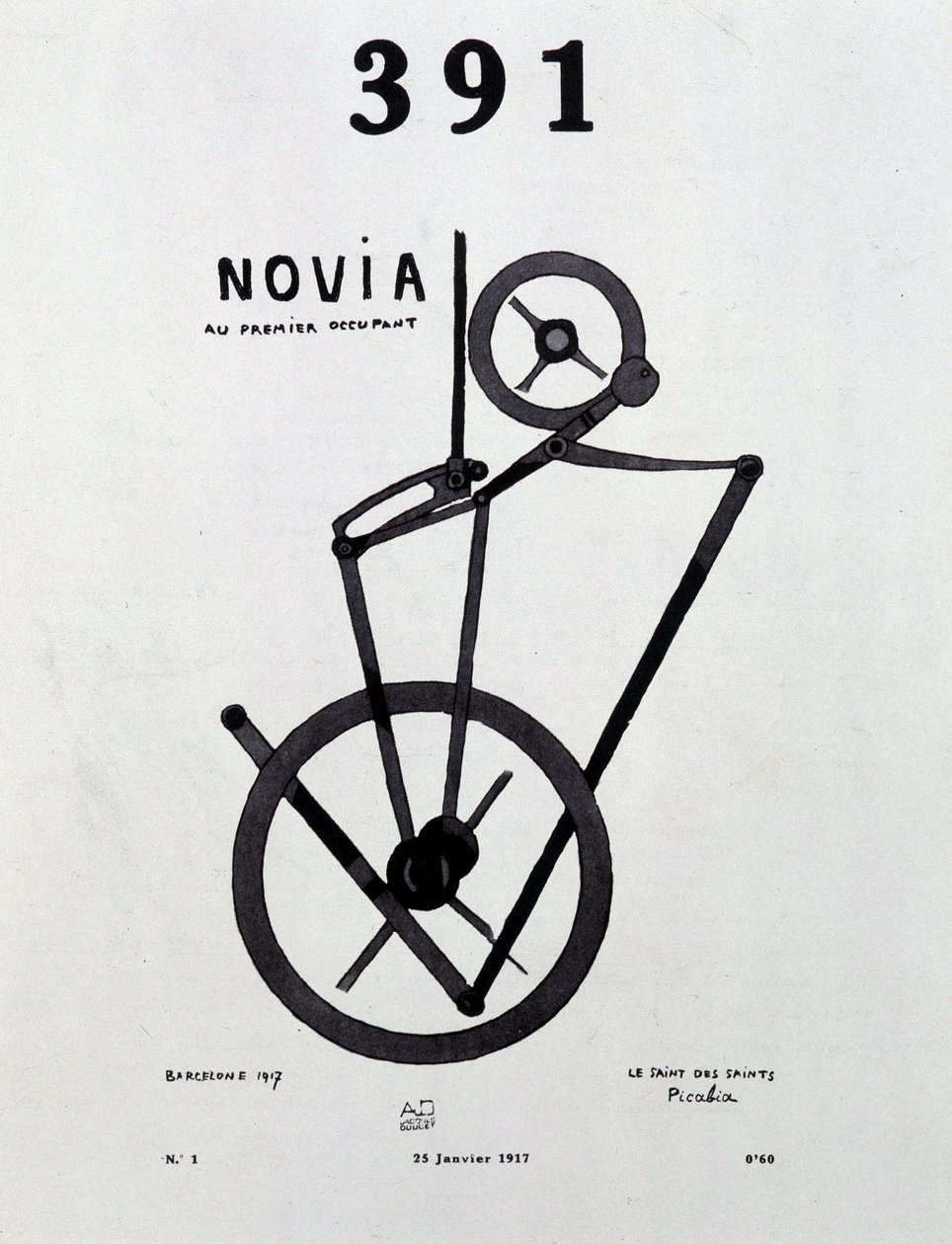 Omslag till tidskriften "391" nr 1 av Picabia (1879-1953), 25/1/1917. av Francis Picabia