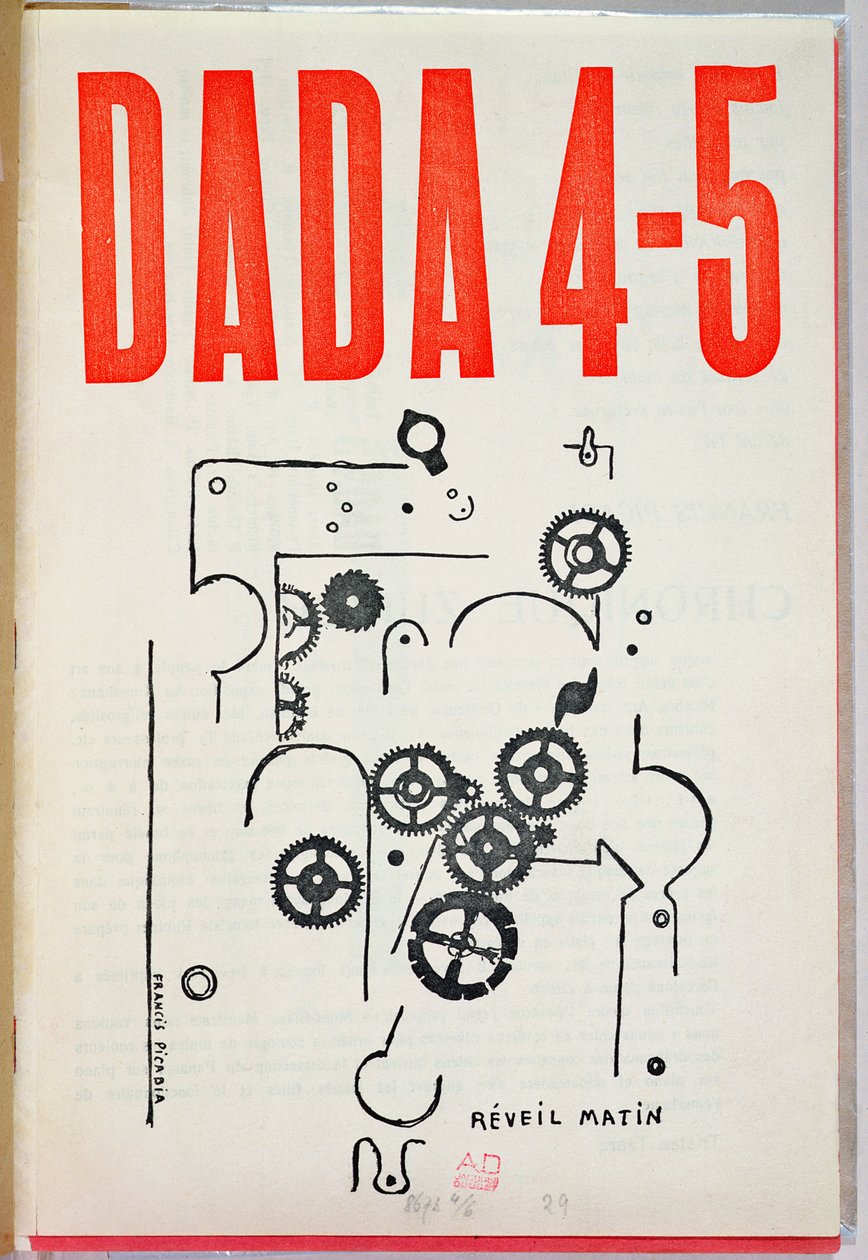 "Dada 4-5", omslag till tidskrift (färglitografi) av Francis Picabia