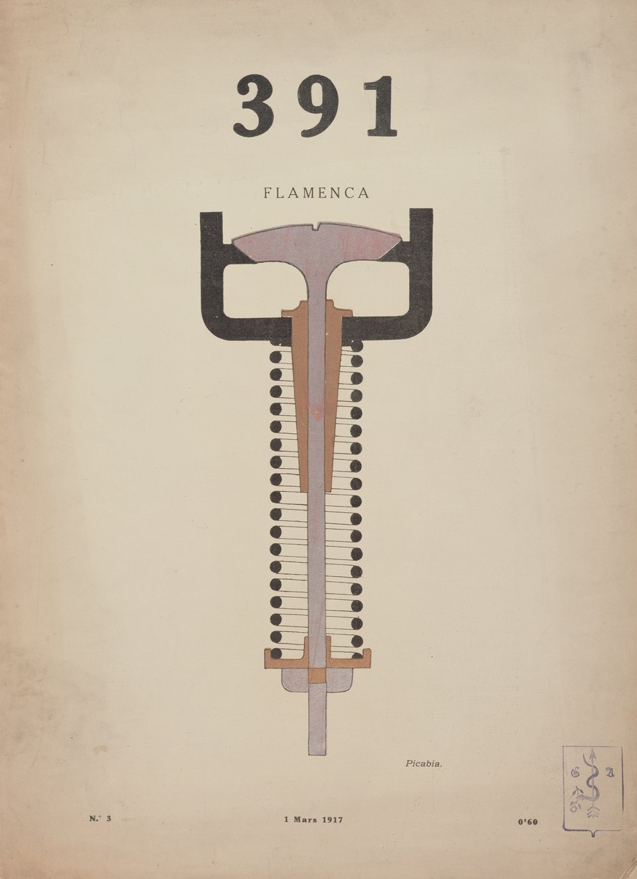 "Flamenca", omslagsteckning till den dadaistiska tidskriften "La Revue", nummer 391 nr 3 av Francis Picabia
