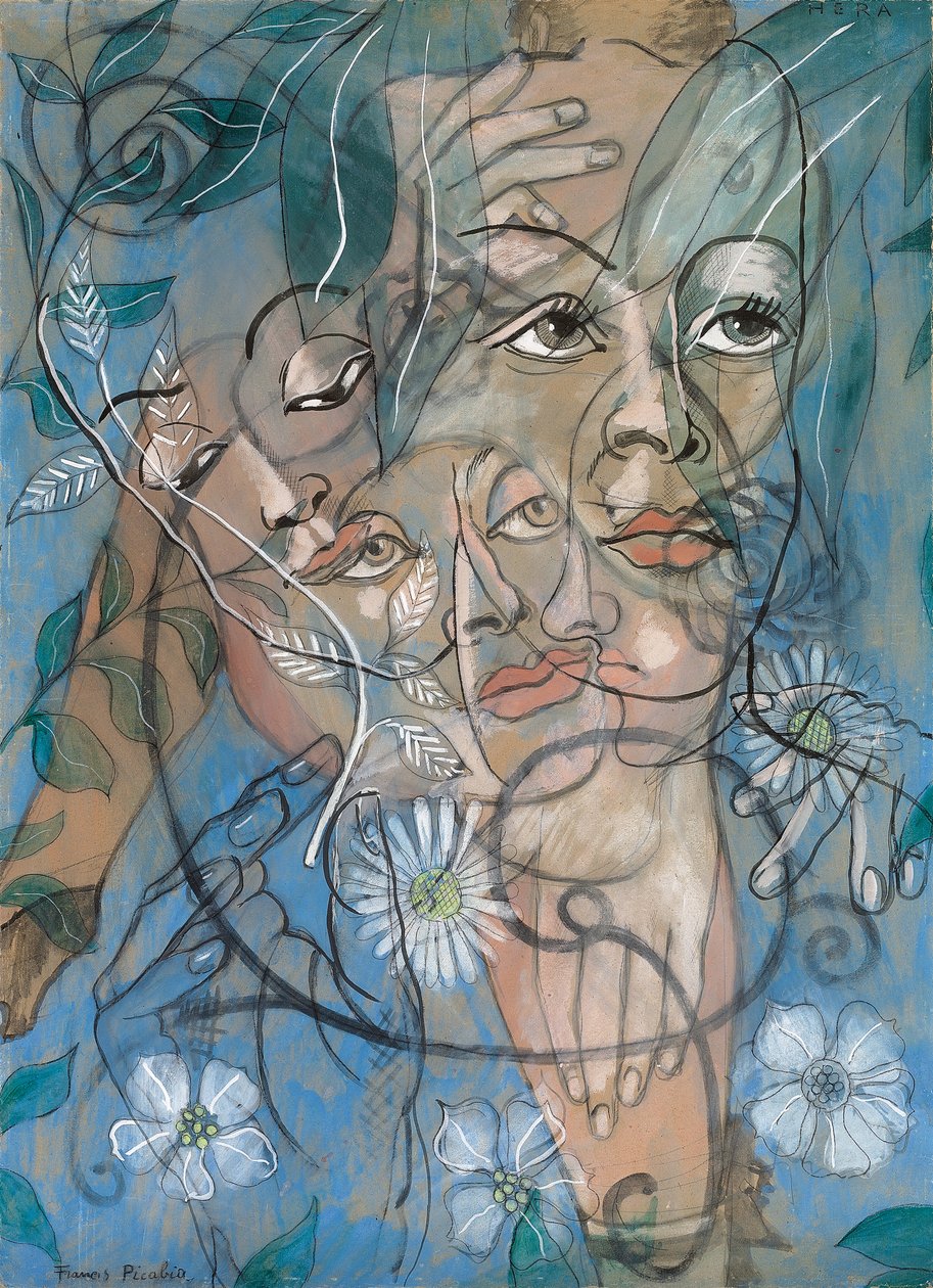 Hera, ca 1929 (olja, gouache, kol och blyerts på kartong) av Francis Picabia