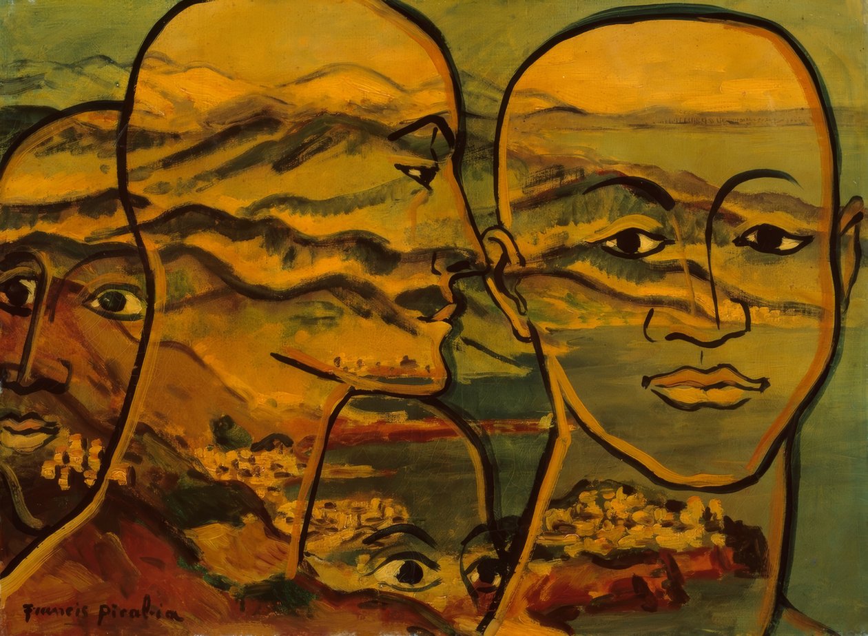 Landskap av huvuden (Têtes-paysage) av Francis Picabia
