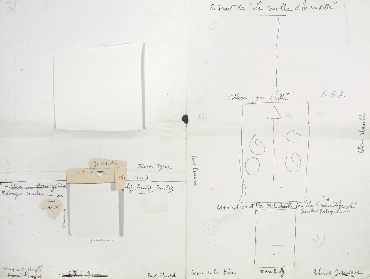 Layout för Dada-bulletinen "391", nummer 14, med en kopia av Ingres signatur av Francis Picabia