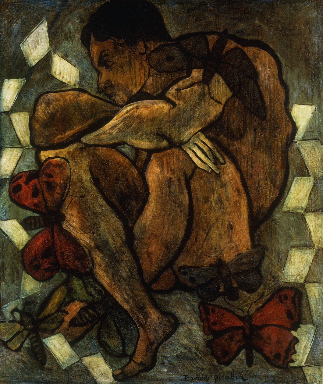 Naken man med fjärilar; Homme nu aux Papillons av Francis Picabia