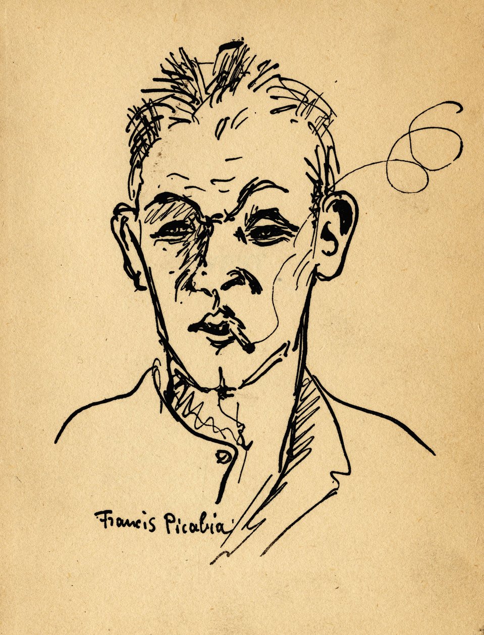 Porträtt av Blaise Cendrars (Frederic Louis Sauser av Francis Picabia
